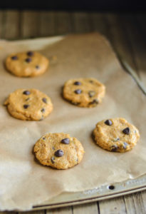 Baked cookies on a cookie sheet