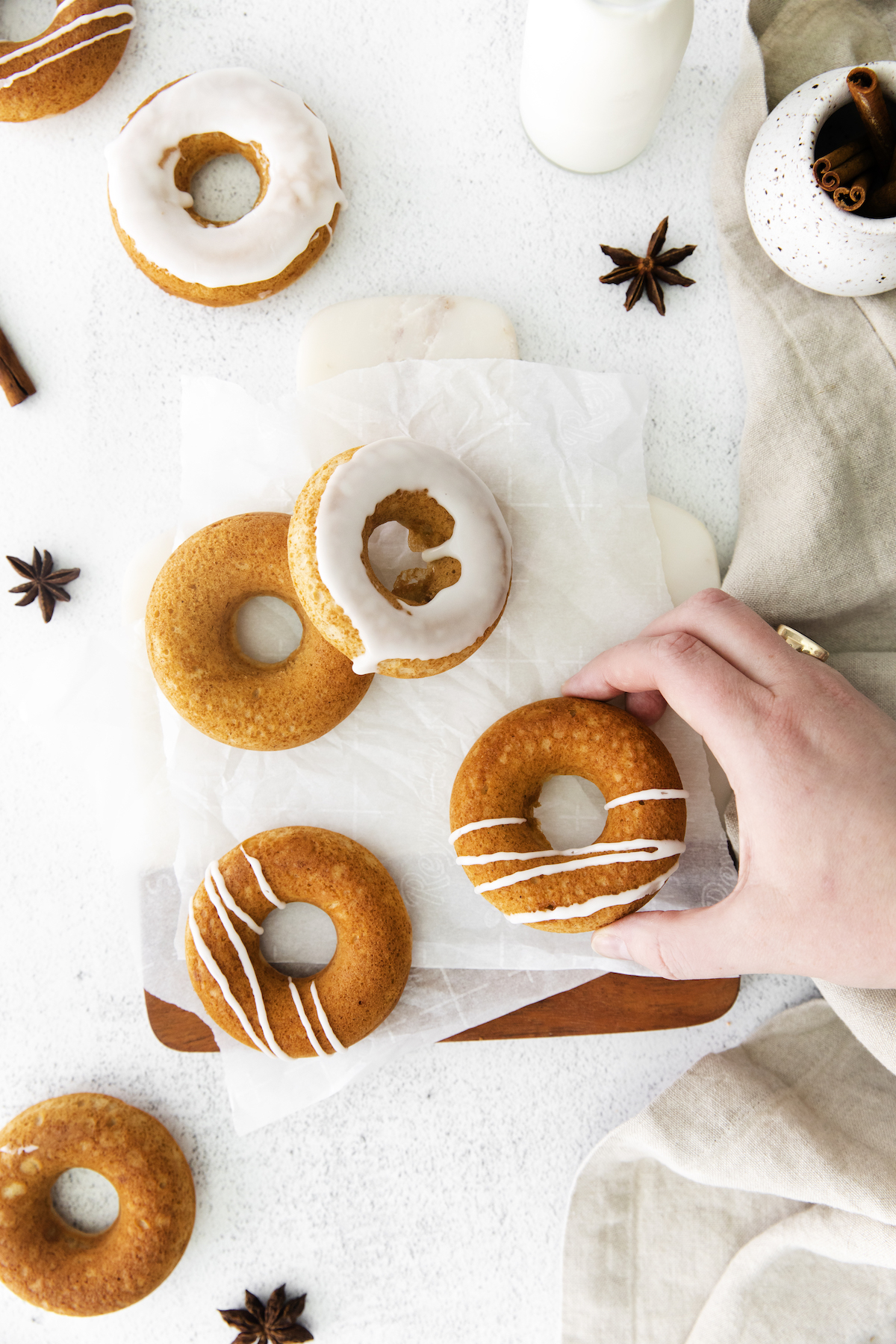 Delicious baked maple chai donuts