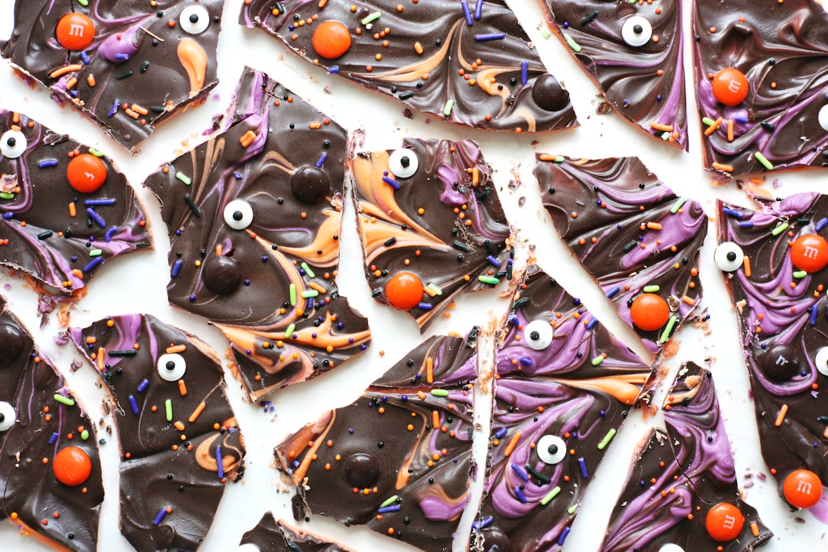 Deliciously Spooky Layered Halloween Bark