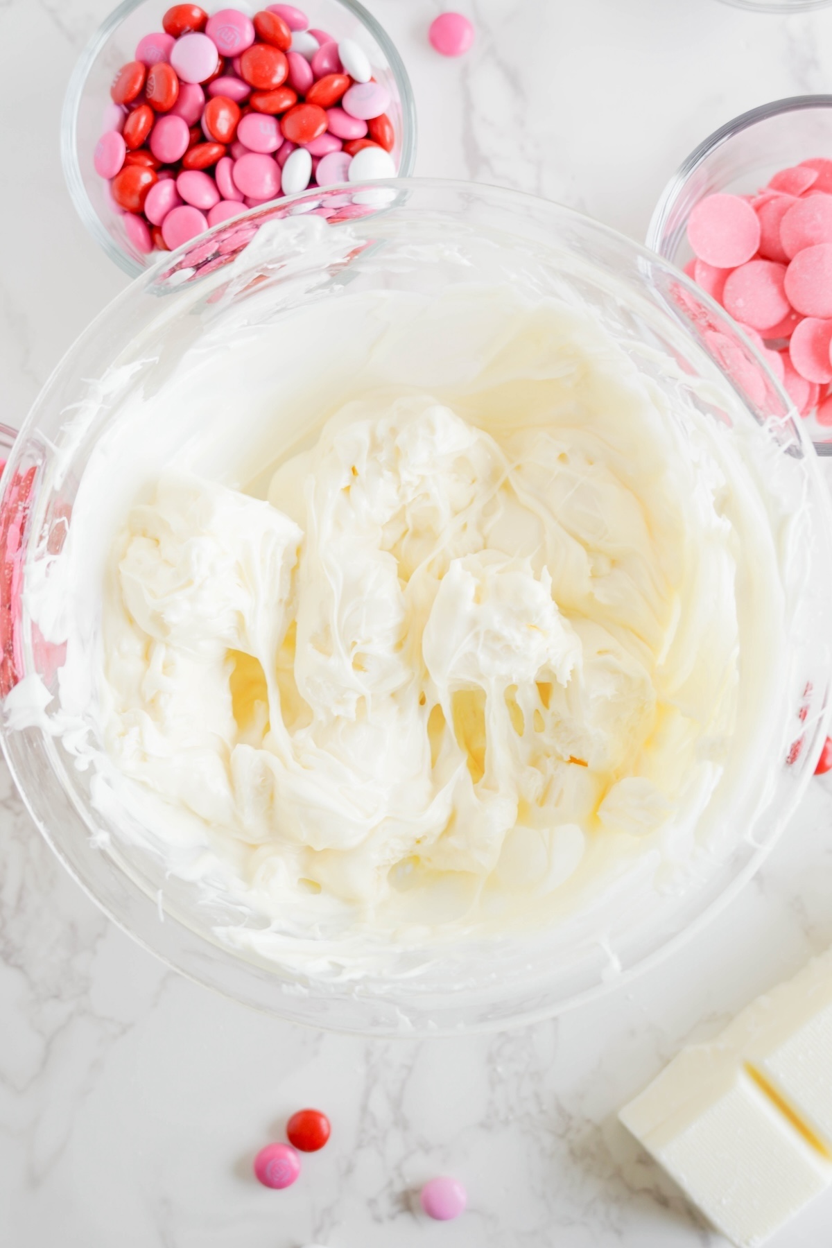 Melting the white almond bark in a bowl