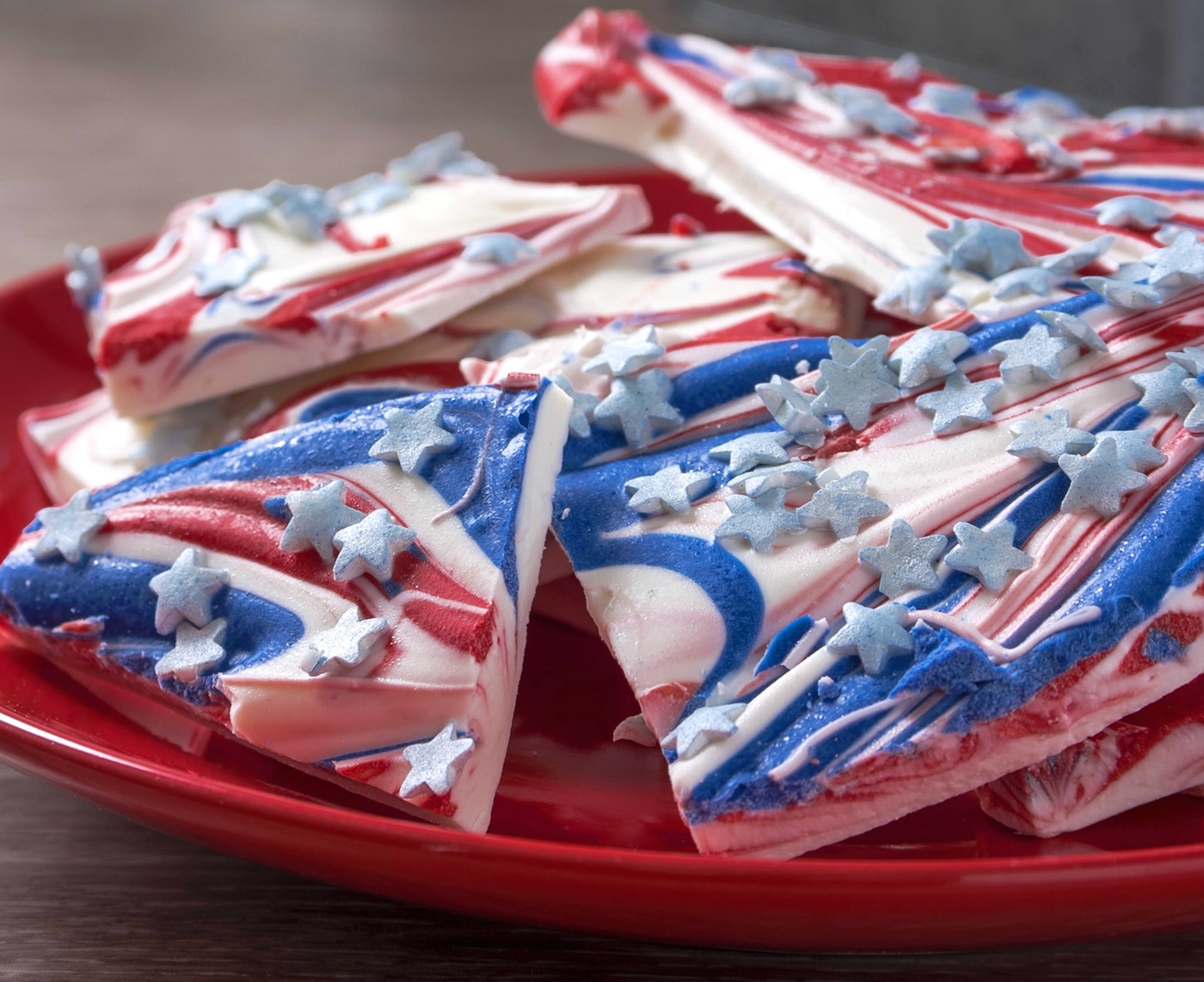 Red White and Blue Candy Bark