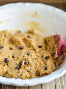 chocolate chips added to the pumpkin dough