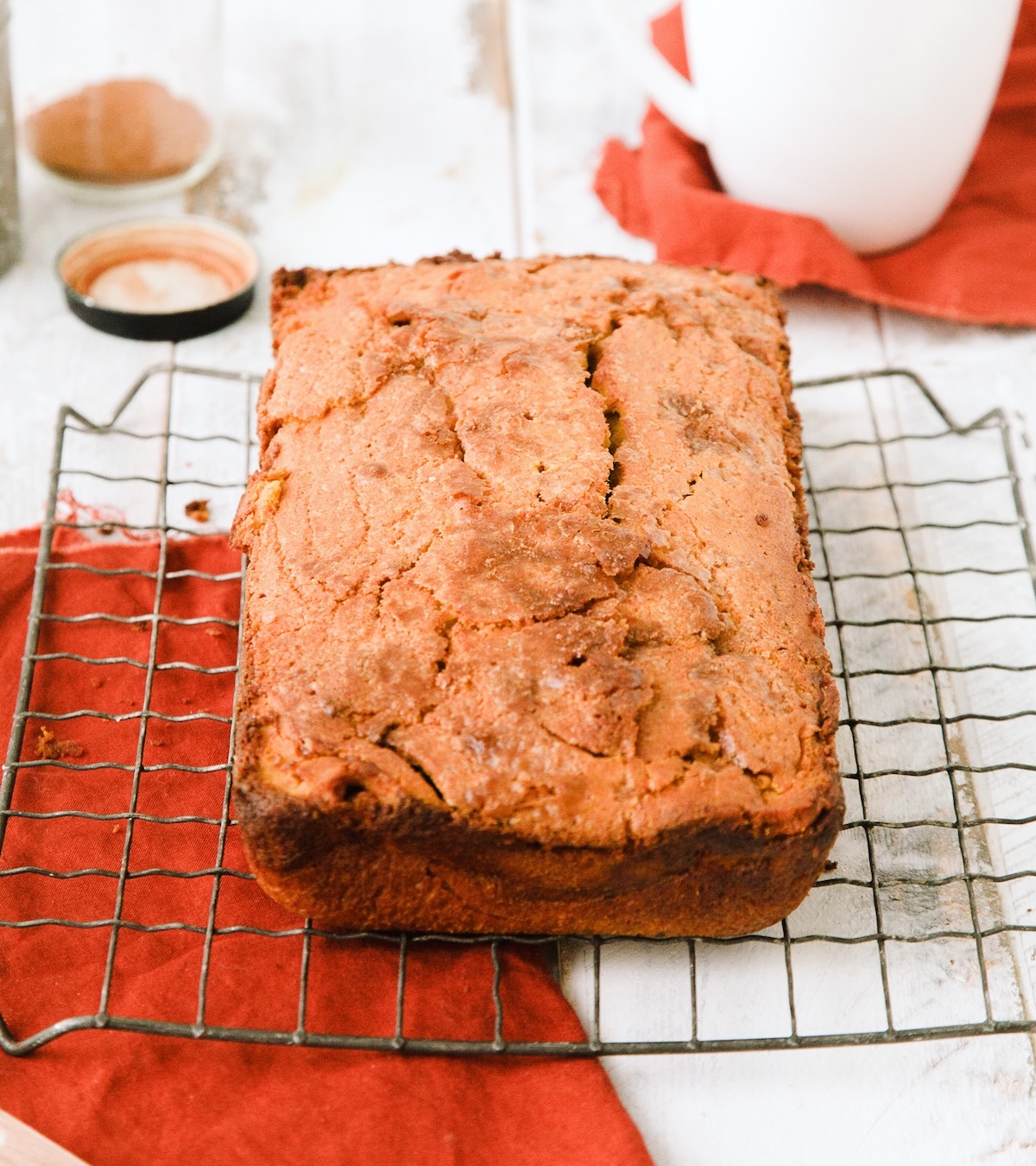 pumpkin bread cooling on a wire rack