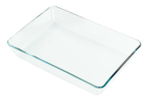 transparent glass tray empty