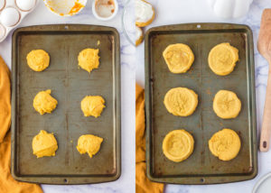 Placing the dough on the cookie sheet and baking