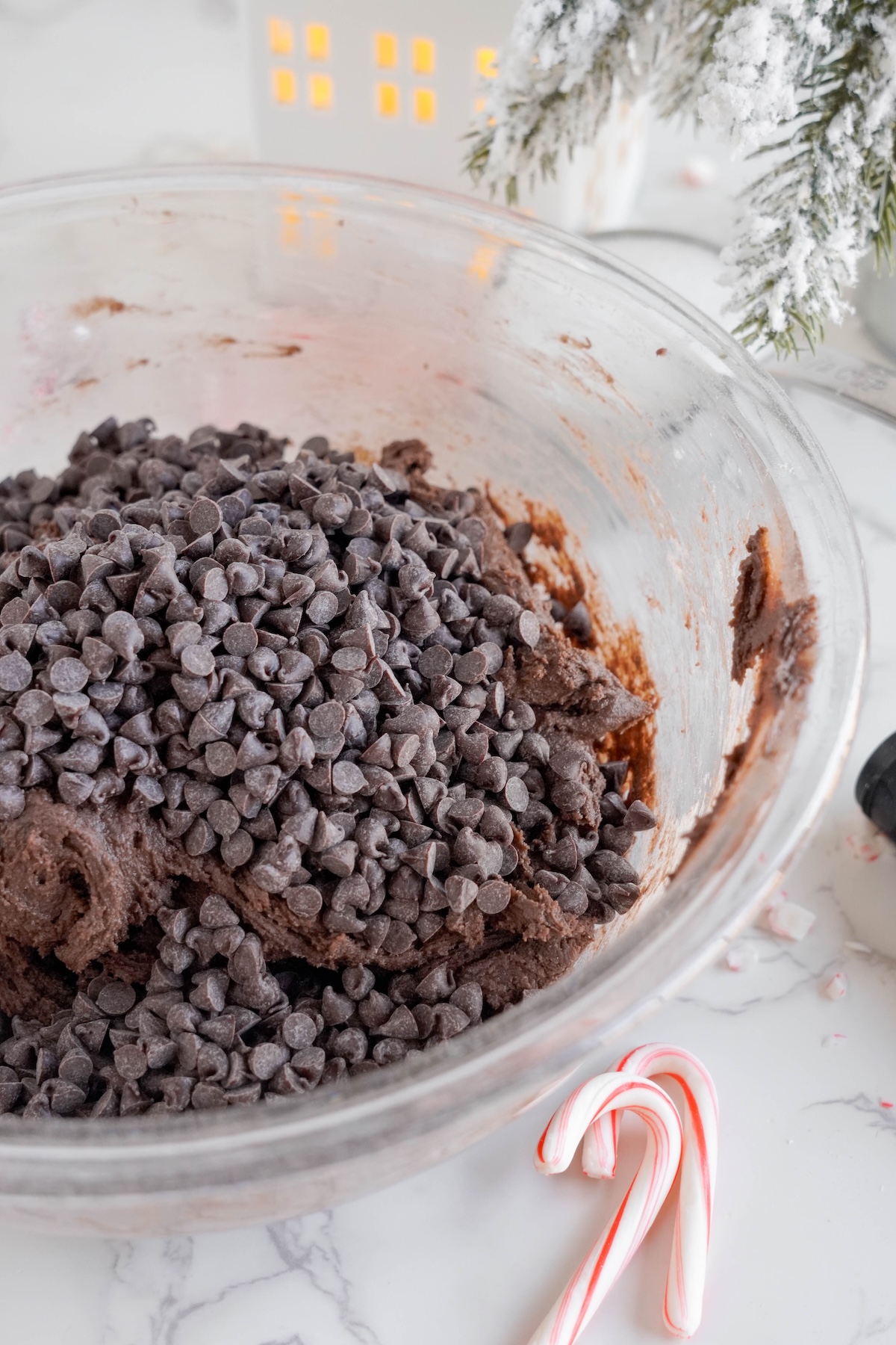 Chocolate chips added to the batter