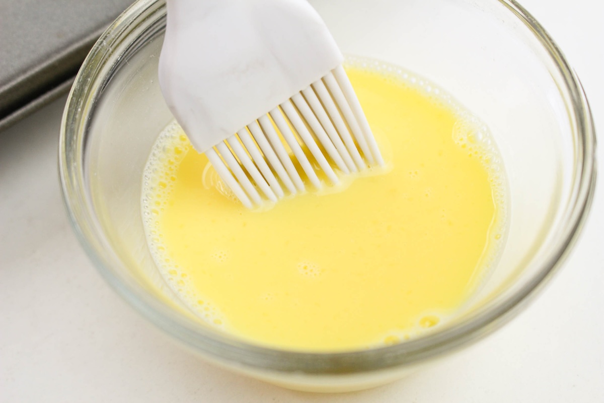 Egg wash in a bowl