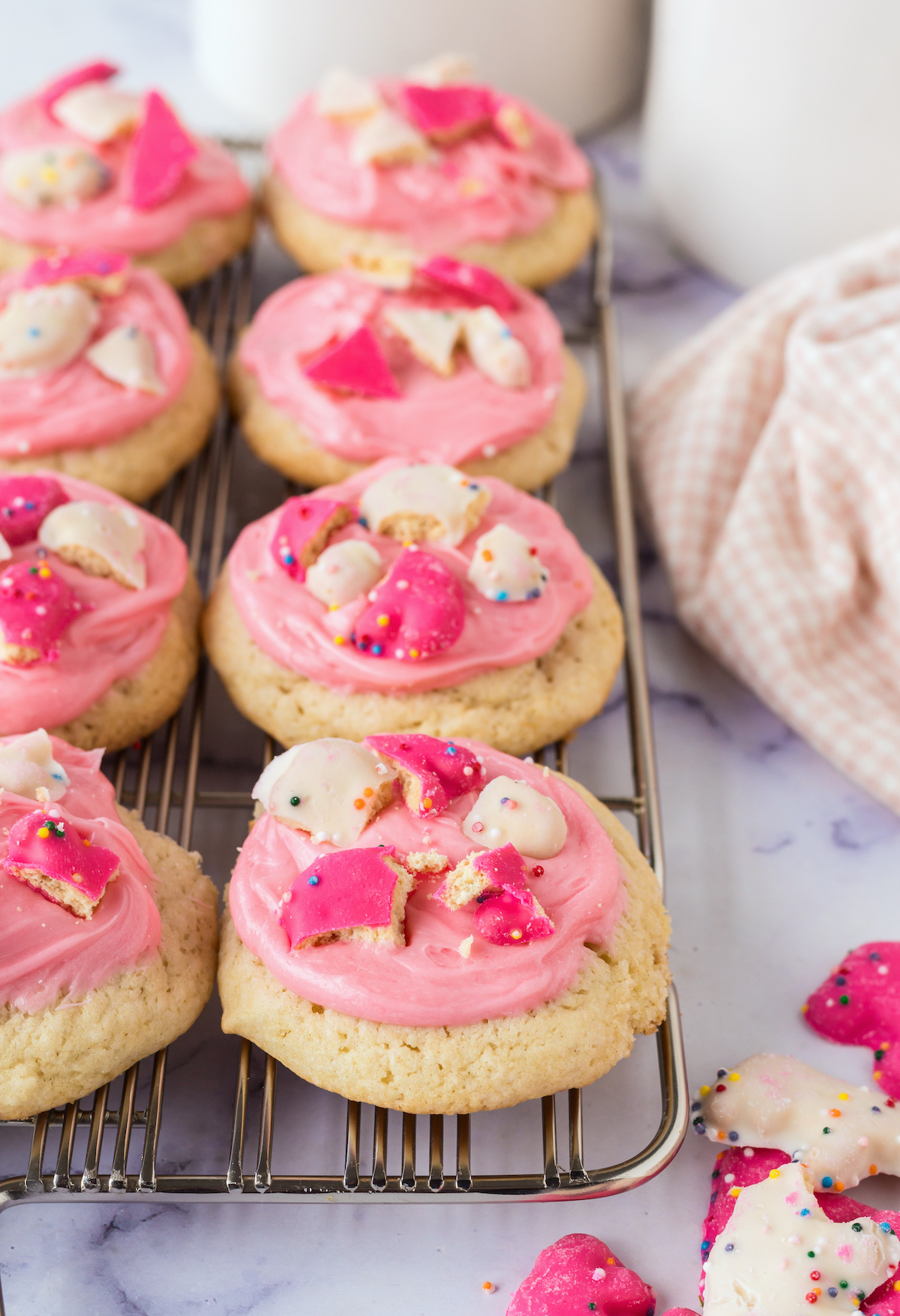 Sprinkled on circus cracker pieces