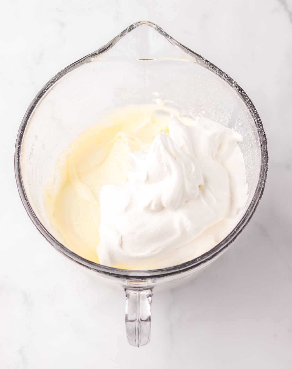 Whipped topping added to the cream cheese mixture