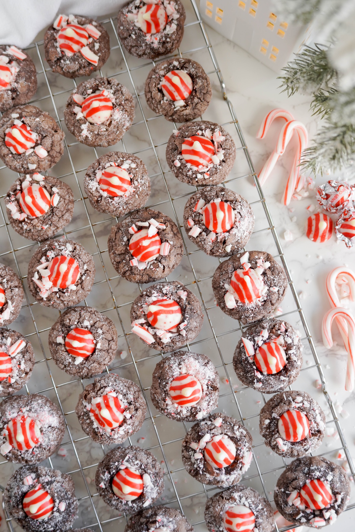 hershey's kisses pressed into the cookies