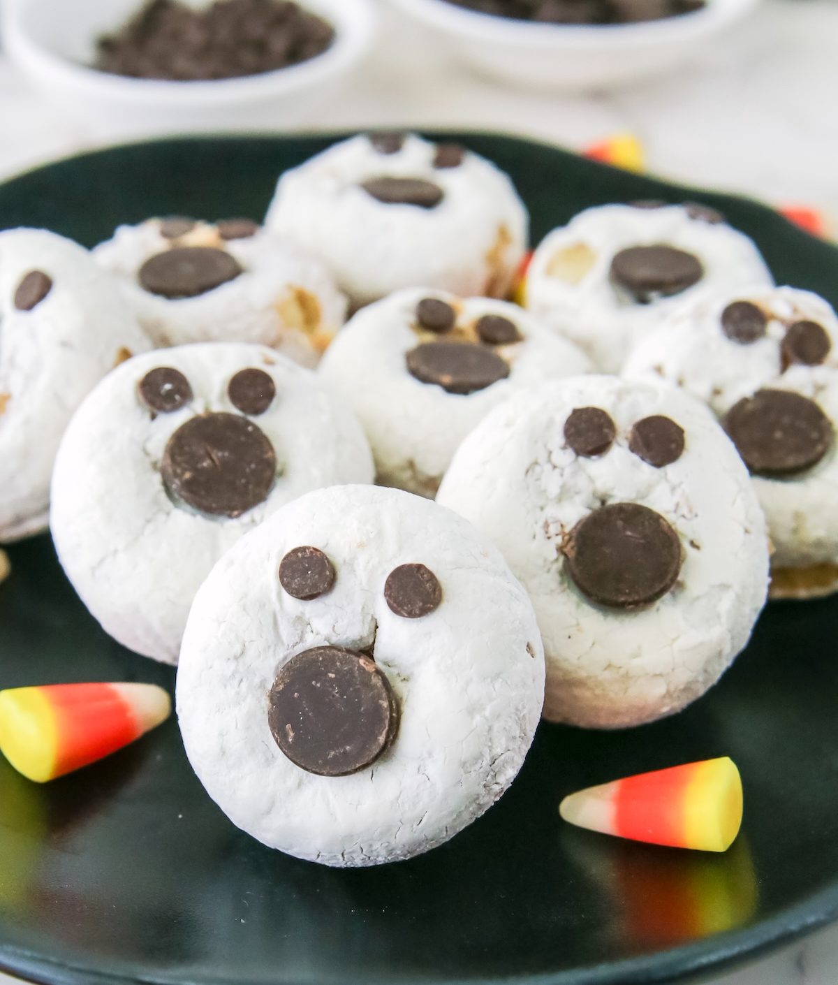 plate of cute ghost donuts