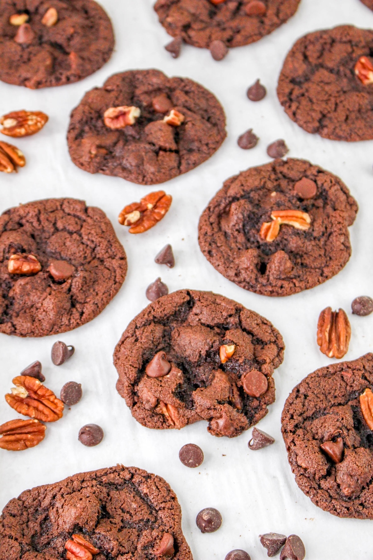 chocolate chocolate chip pecan cookies