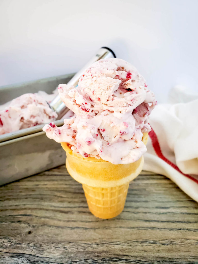 No Churn Raspberry Ice Cream (Three Ingredients!)