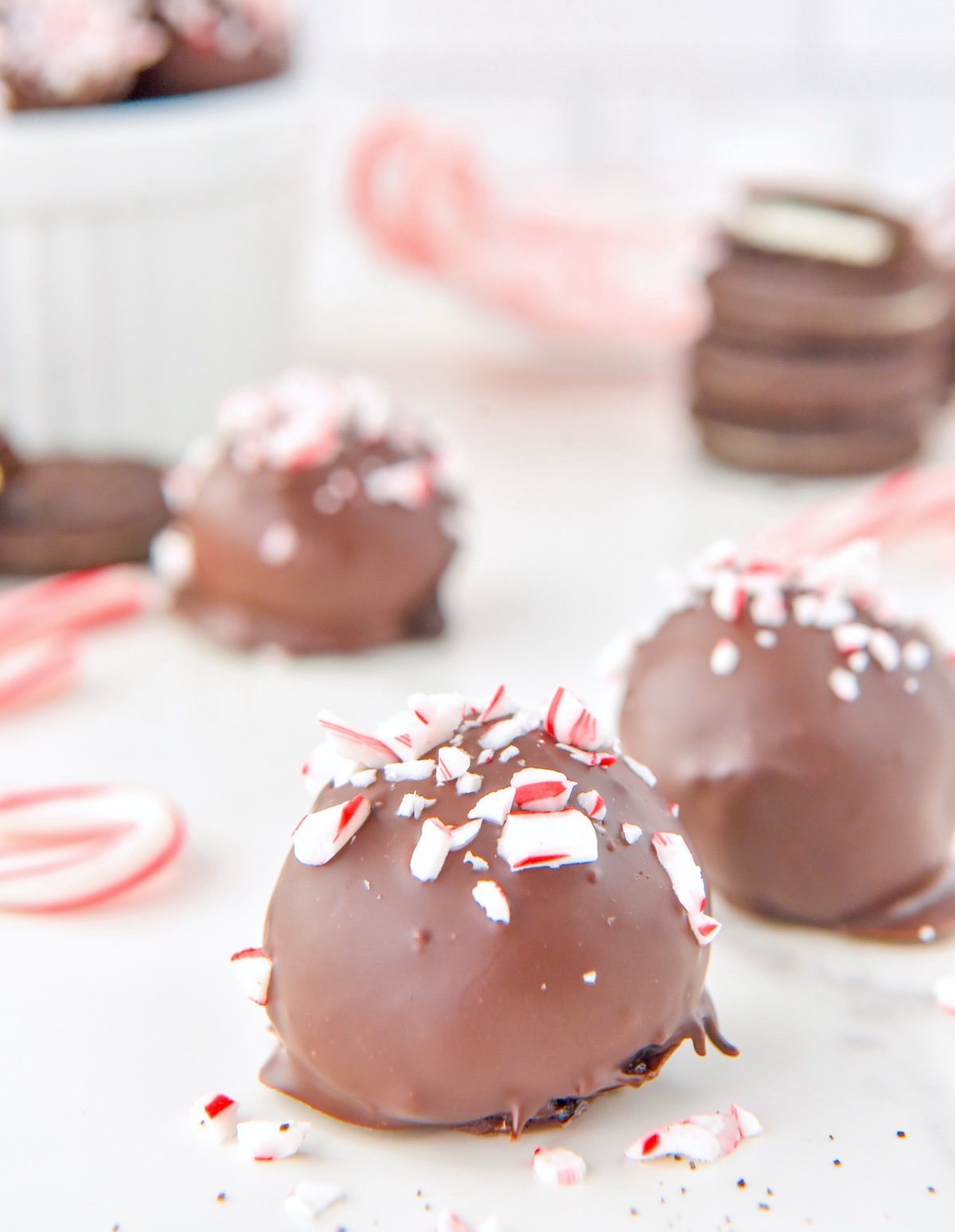 candy cane oreo balls