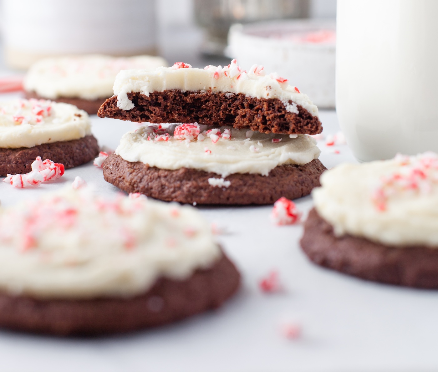 chocolate peppermint frosted cookies