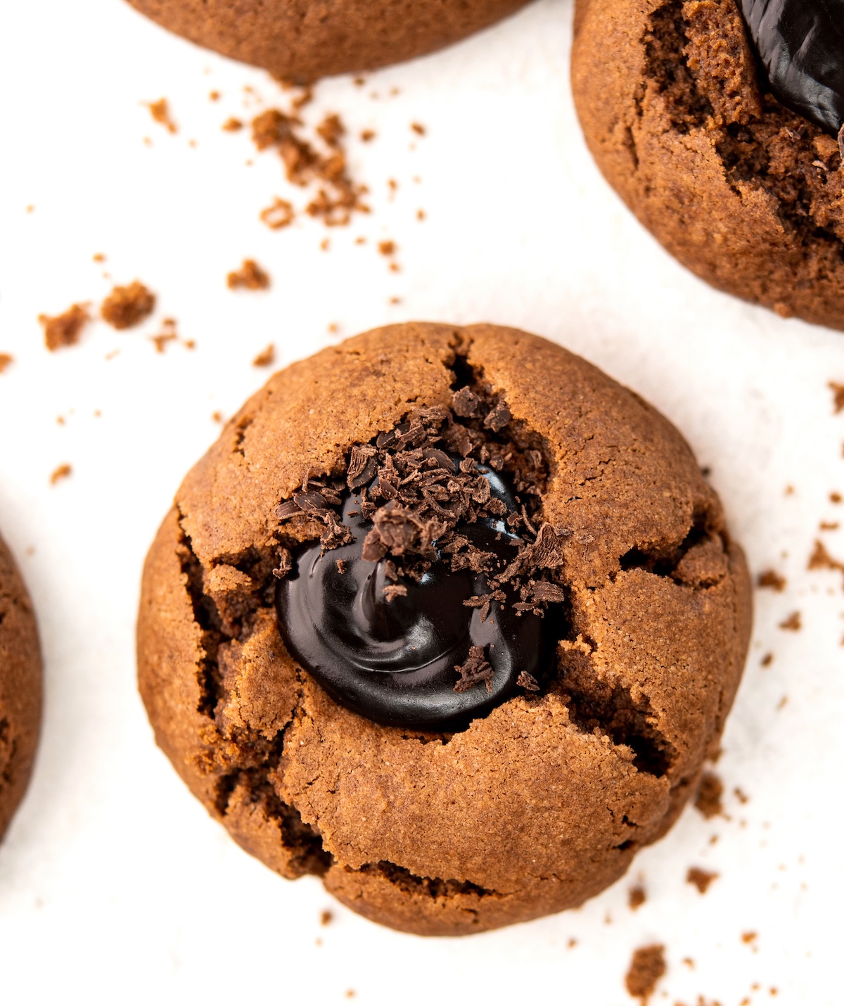 double chocolate thumbprint cookies