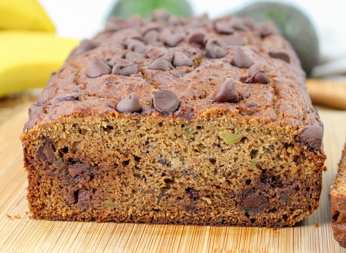 avocado and banana bread with chocolate chips