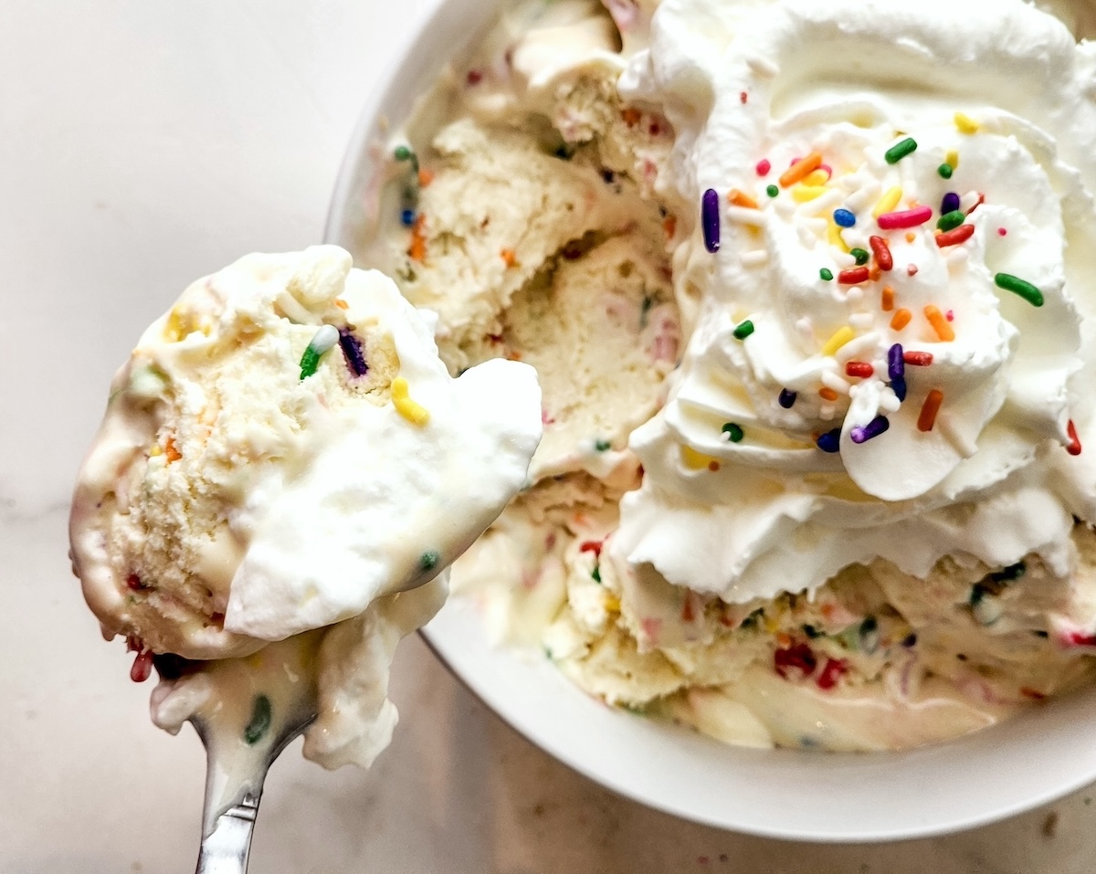 homemade birthday cake ice cream