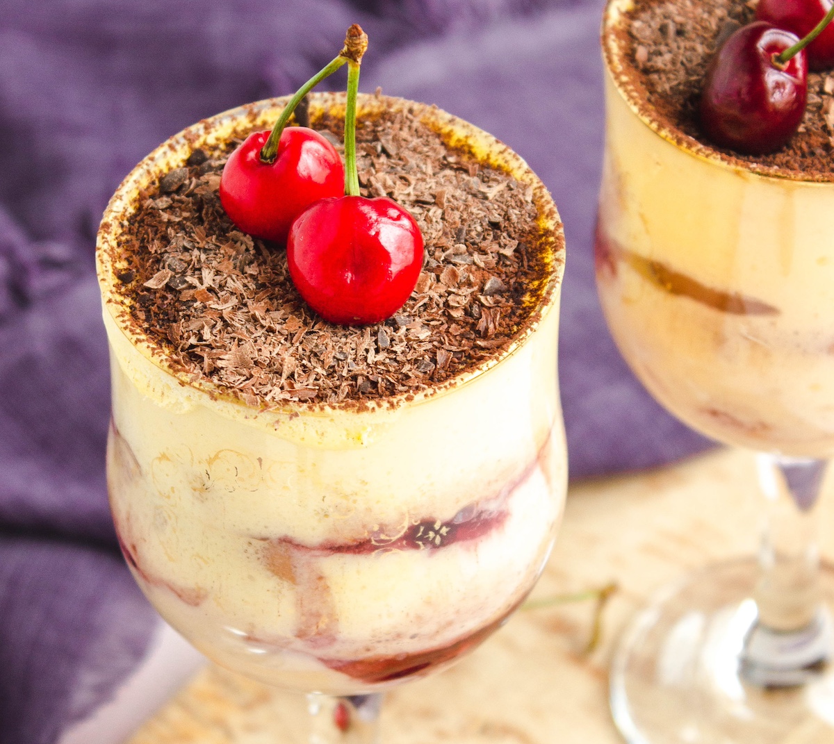 tiramisu layered in the glass