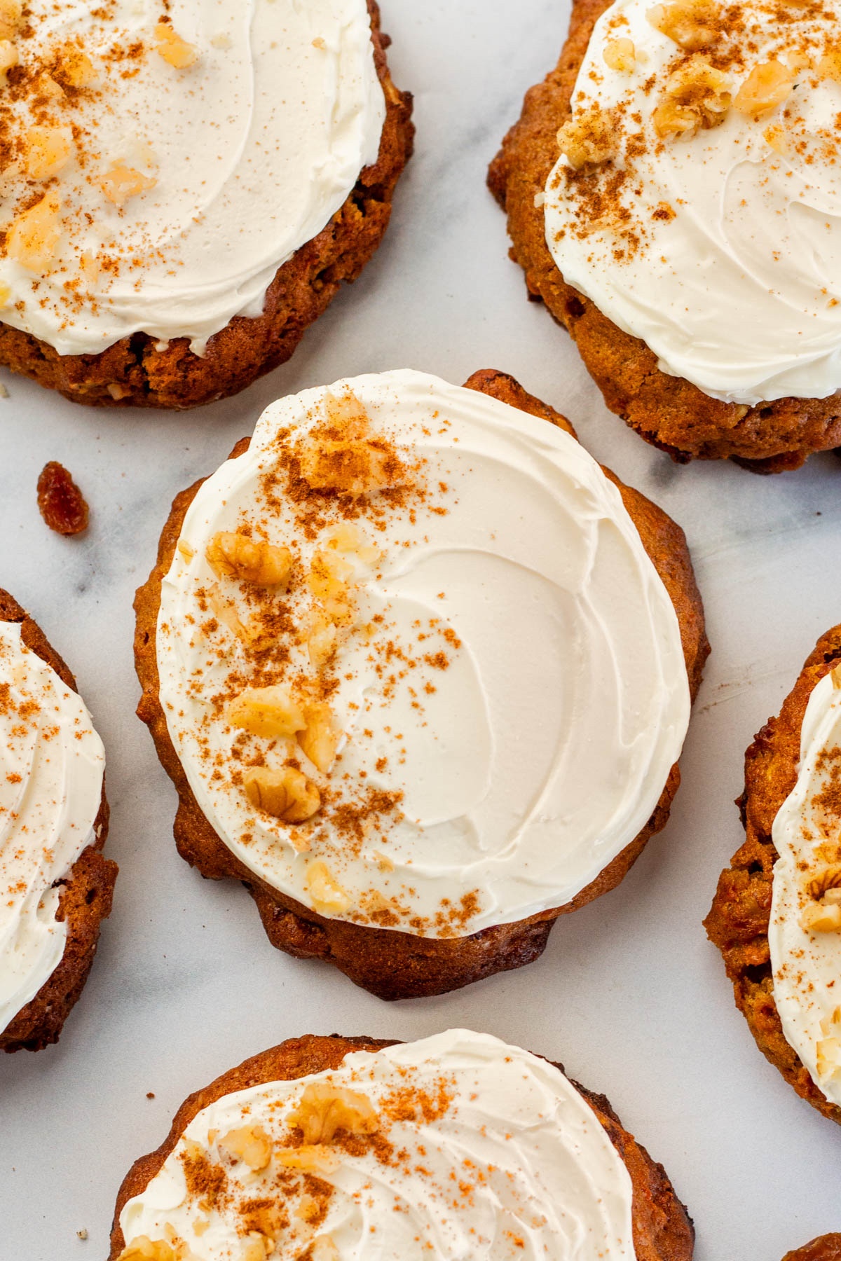 carrot cake cookies with cream cheese frosting