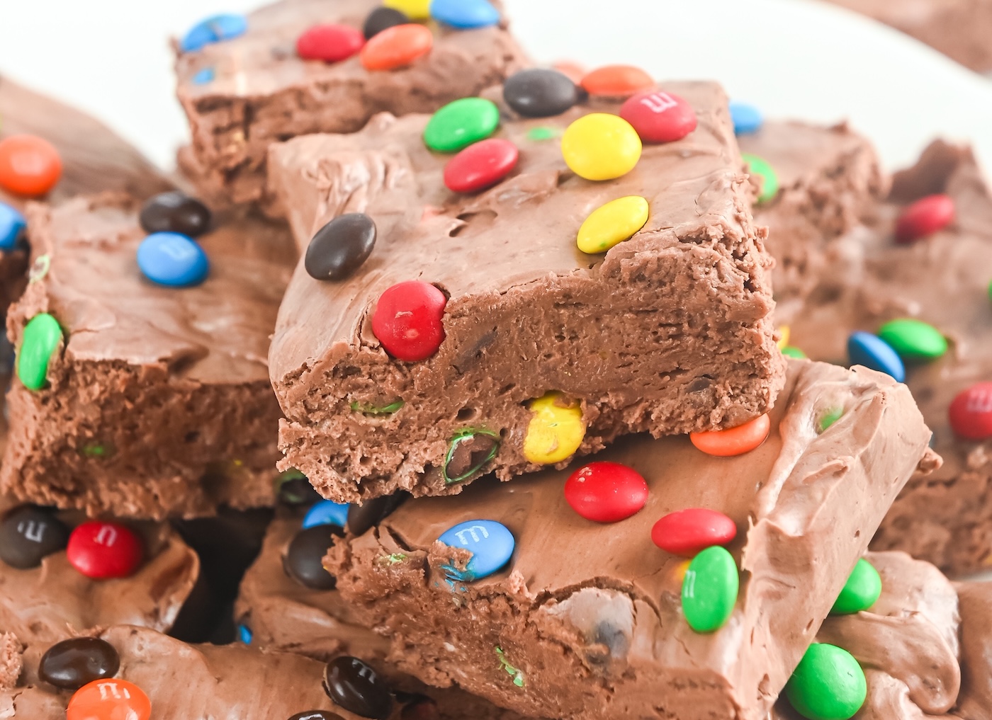monster fudge cut into squares