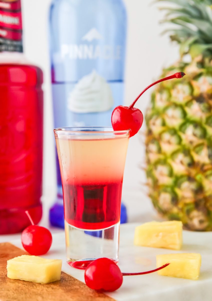 pineapple upside down cake shot recipe